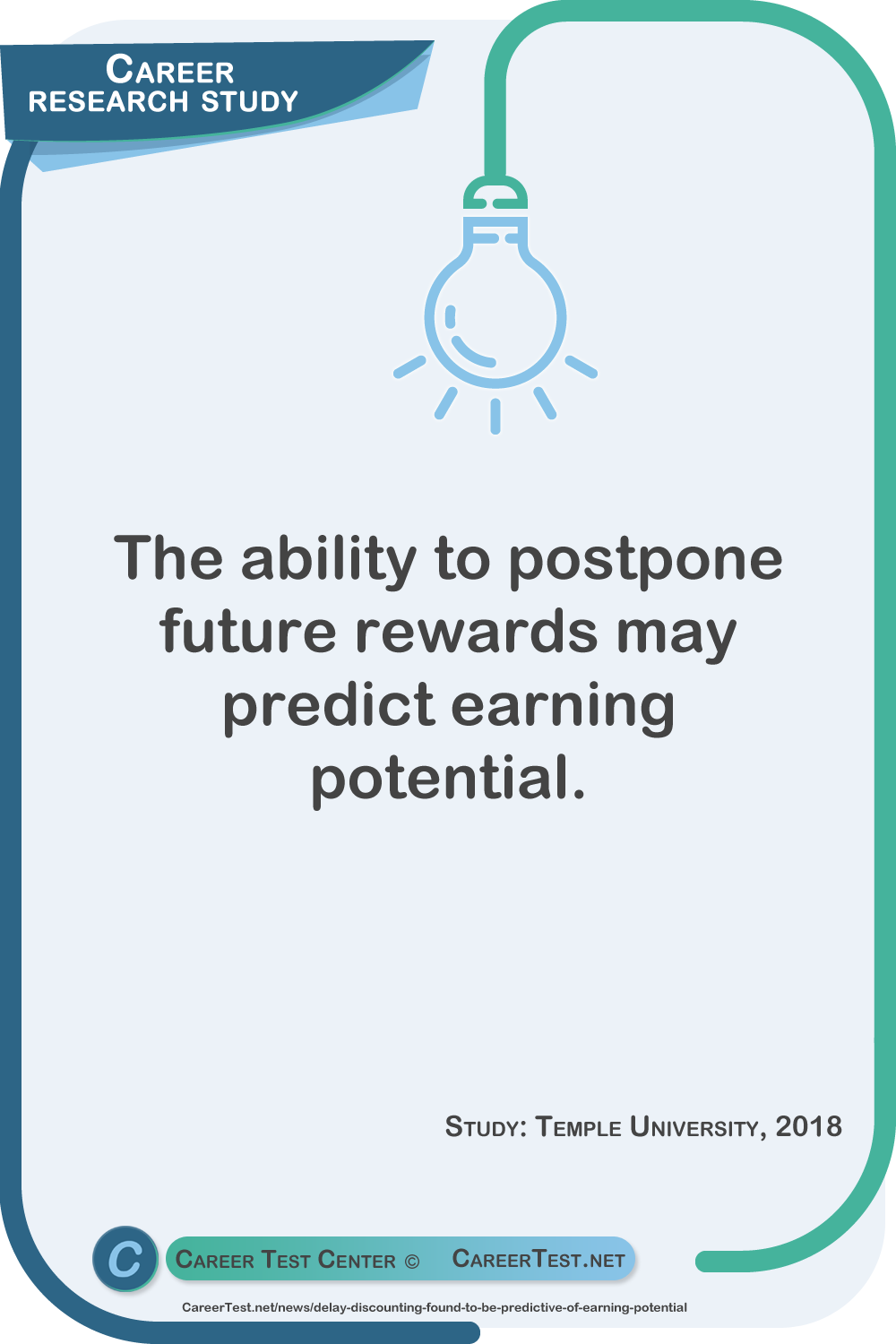 The ability to postpone future rewards may predict earning potential. Study: Temple University, 2018