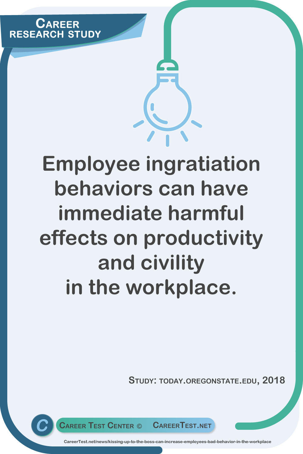 Employee ingratiation behaviors can have immediate harmful effects on productivity and civility in the workplace. Study: today.oregonstate.edu, 2018